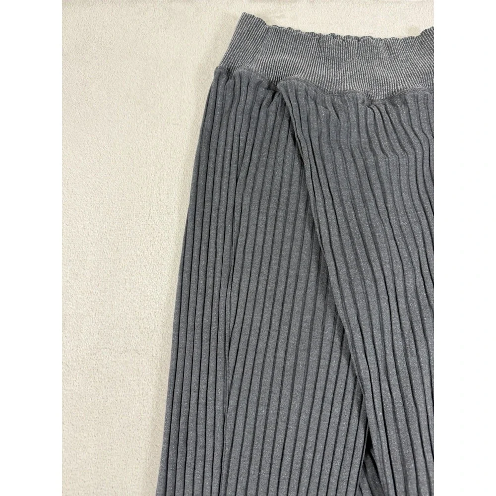 Nike Yoga Luxe Ribbed Crossover Front Loose Fit Pants Gray Womens S P